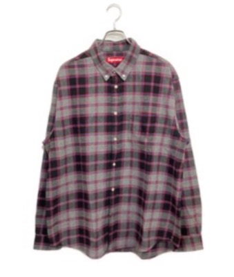 Supreme（シュプリーム）グレーxピンクのチェック柄シャツ