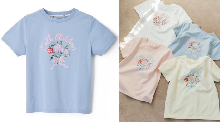 Cath Kidston（キャスキッドソン）サックスブルーのフラワープリントTシャツ