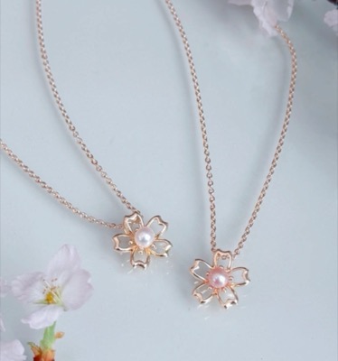 SAKURA jewelry（サクラジュエリー）ピンクゴールドの桜ネックレス