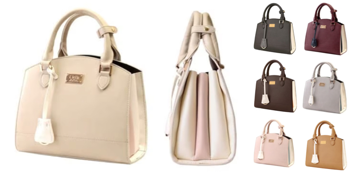 Clelia（クレリア）ベージュのバイカラーショルダーバッグ